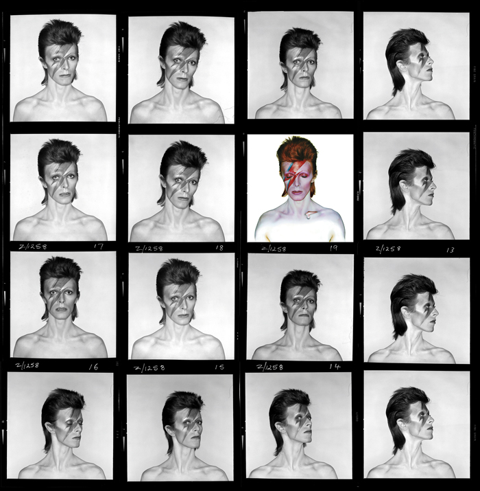 Aladdin Sane contact sheet