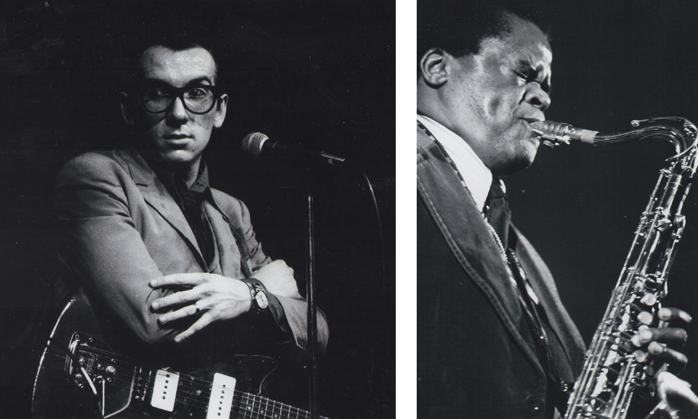 Elvis Costello, left, and Stanley Turrentine.