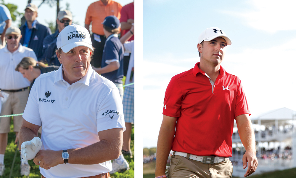 Left: Phil Michelson has won every Major except the U.S. Open. He will look to change that this month. || Right: Texas native Jordan Spieth won the 2015 U.S. Open and looks to repeat that performance at Shinnecock.
